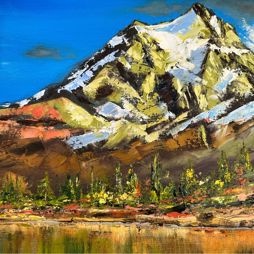 Original Oil Painting of Mountain scenery